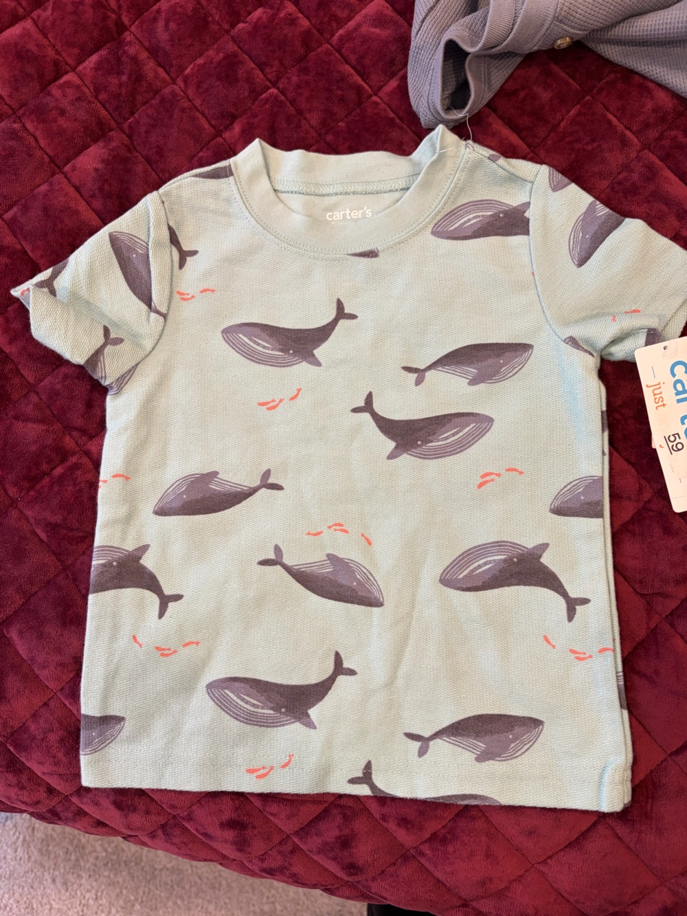 Carter's Seafoam Whale Print Kids T-Shirt 2 pack
